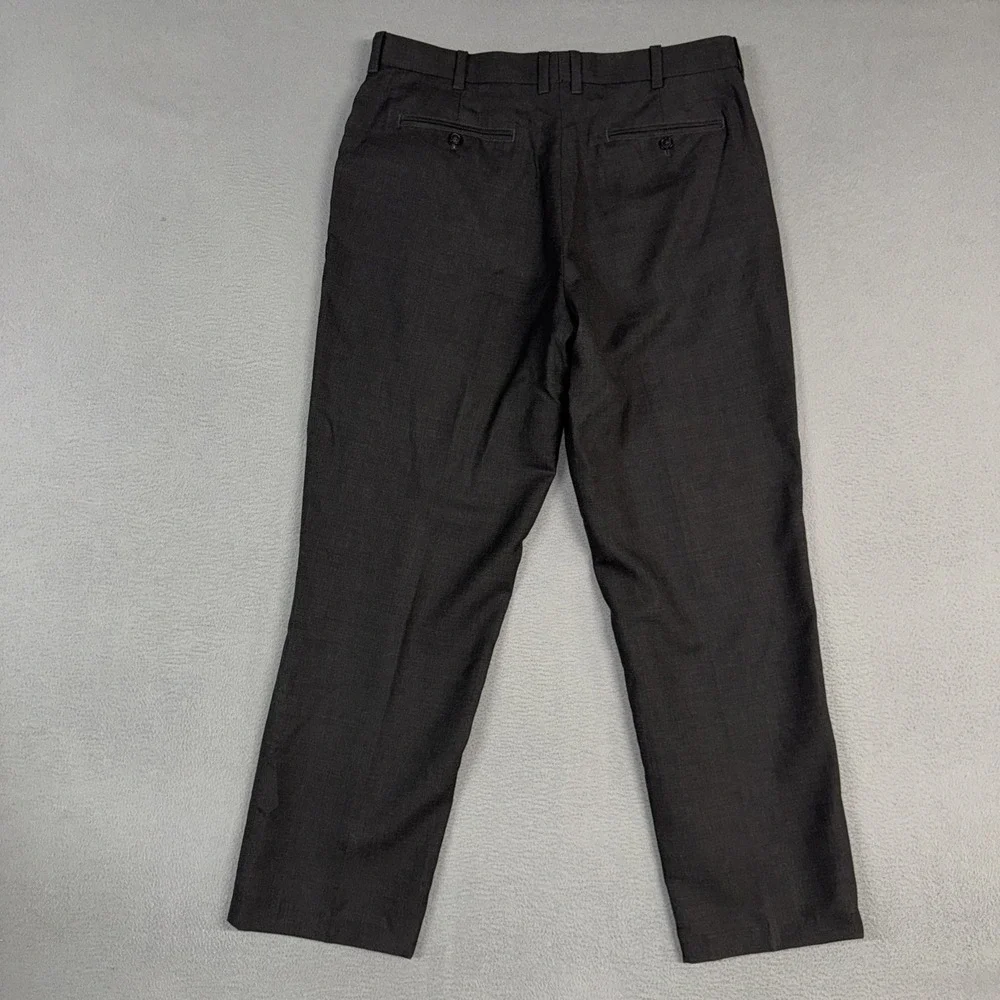 LL Bean Pants Mens 36x30 Charcoal Gray Classic Fit Flat Front 100% Wool Dress